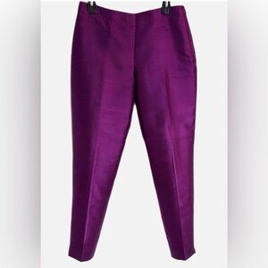 Talbots Signature NWT Silk Wool Purple Ankle Pants Size 6